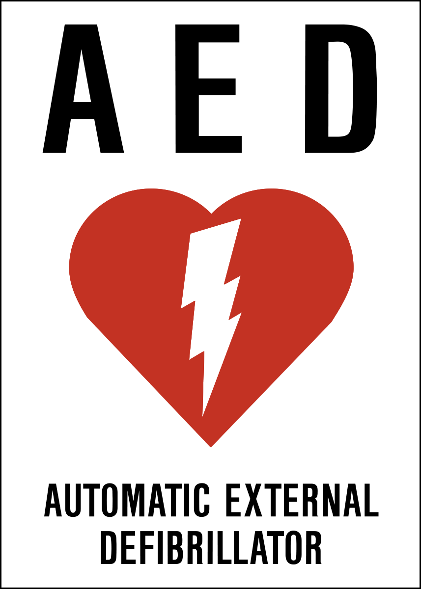 AED Automated External Defibrillator Sign