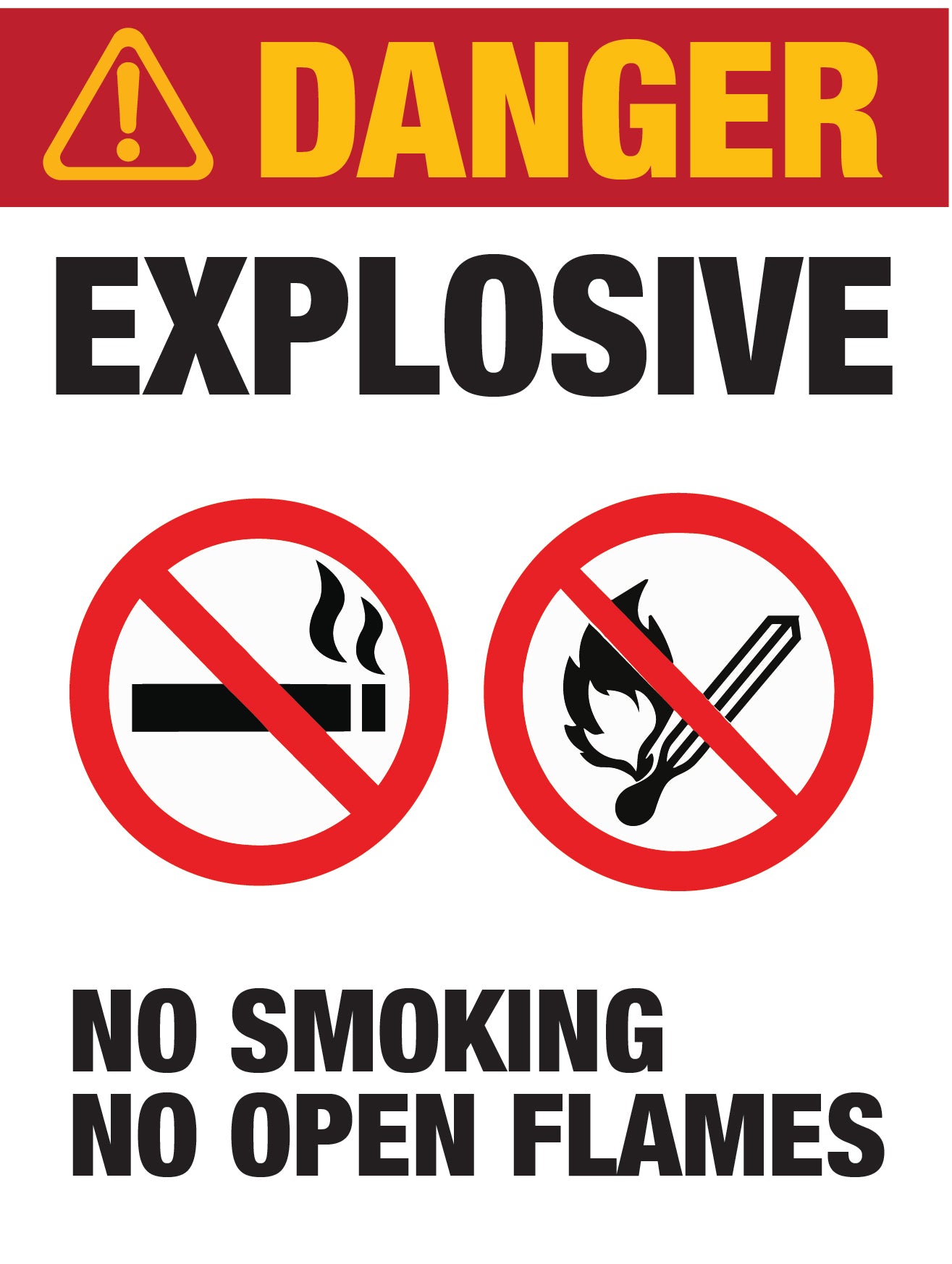 Danger - Explosives No Smoking No Open Flame A