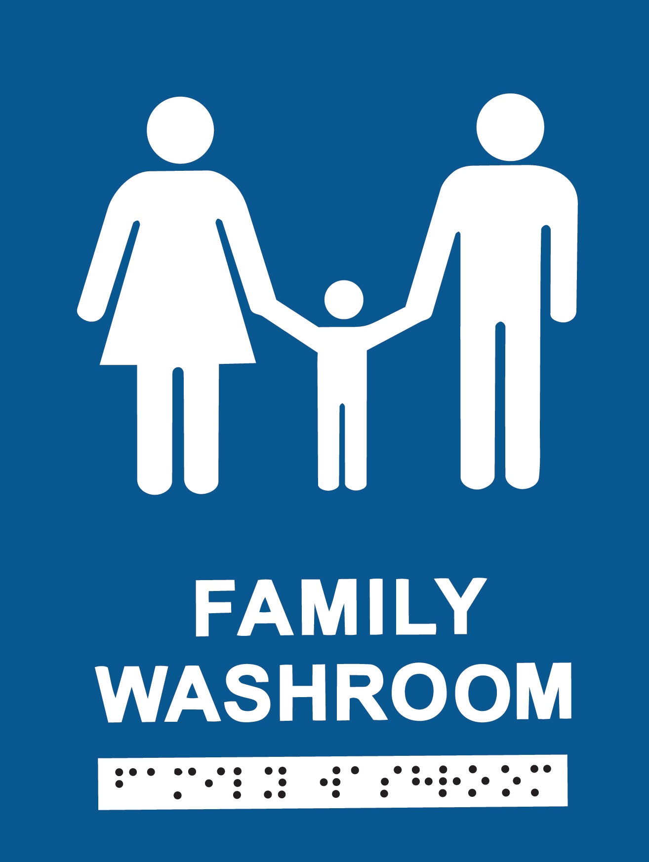 Family Restroom Accessible Rectangle Braille Sign