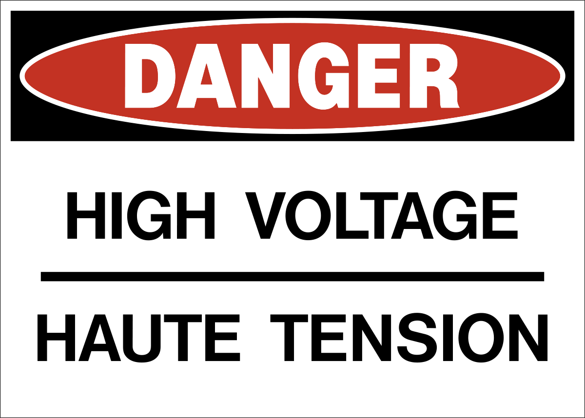 Danger - High Voltage Bilingual
