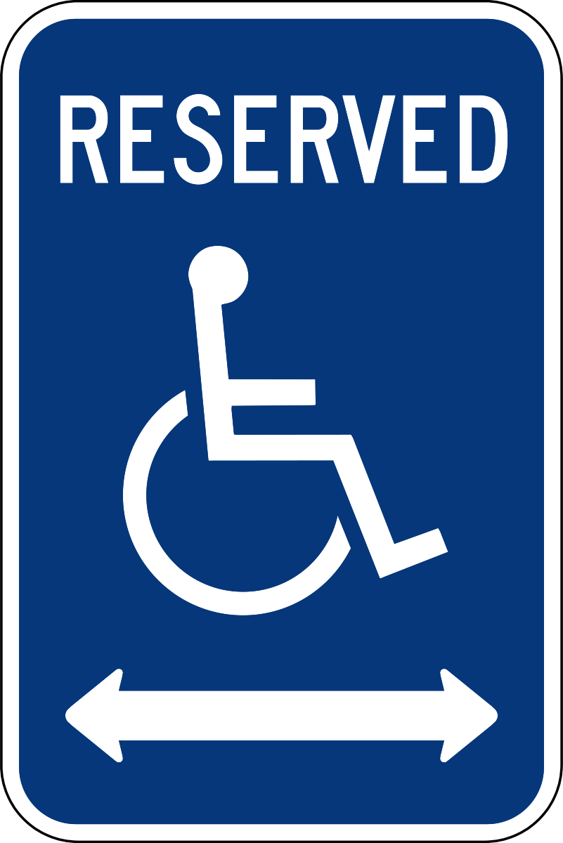 Accessible Reserved double arrow Parking Sign