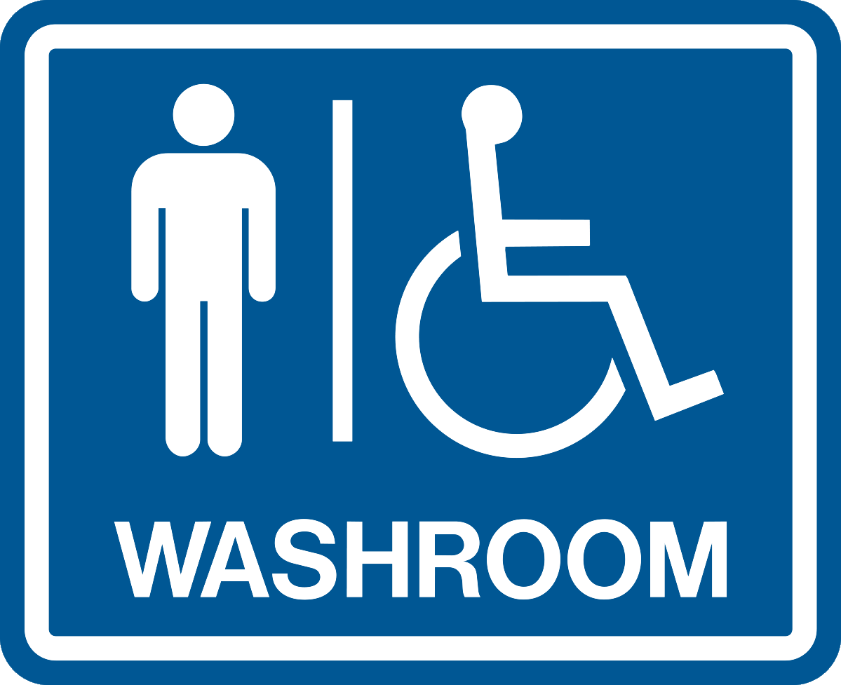 Men Accessible Washroom Sign (Wide Layout)