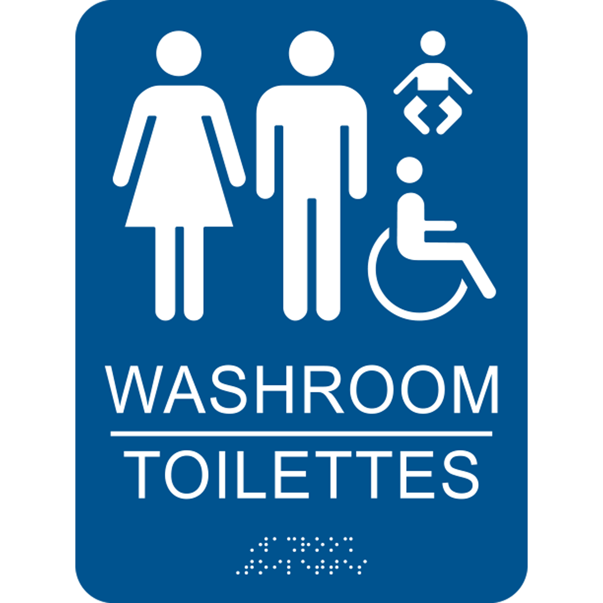 Family Accessible Washroom Bilingual Braille Sign
