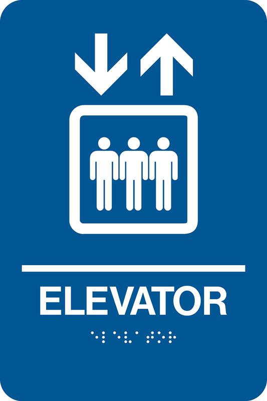 Elevator Rectangle Braille Sign