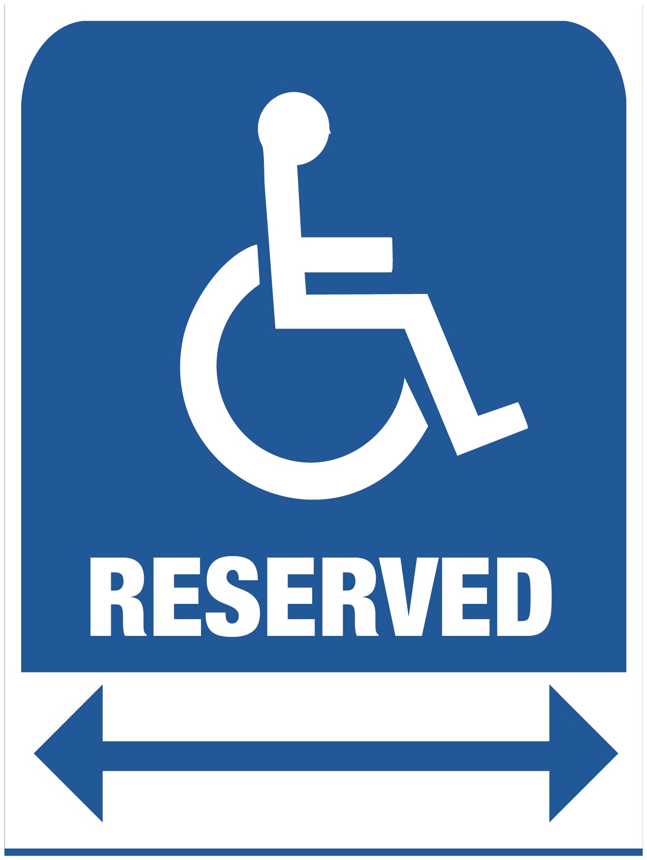 Accessible Reserved double arrow Parking Sign