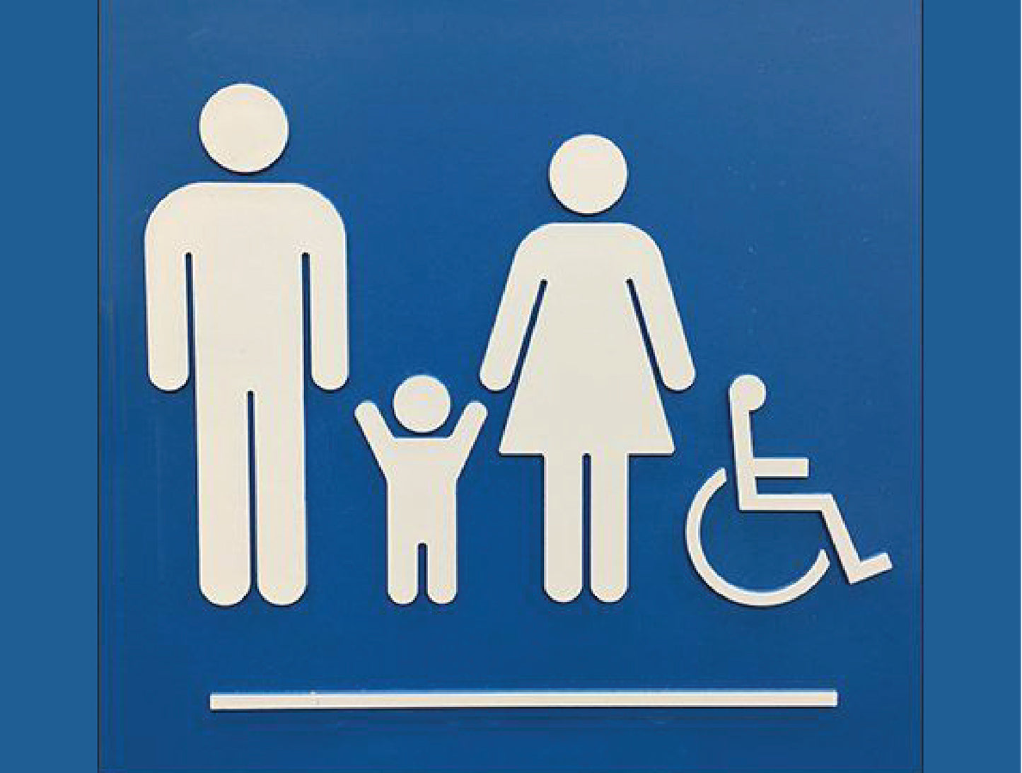 Family Accessible with Family & Dynamic Wheelchair Graphics Washroom Sign