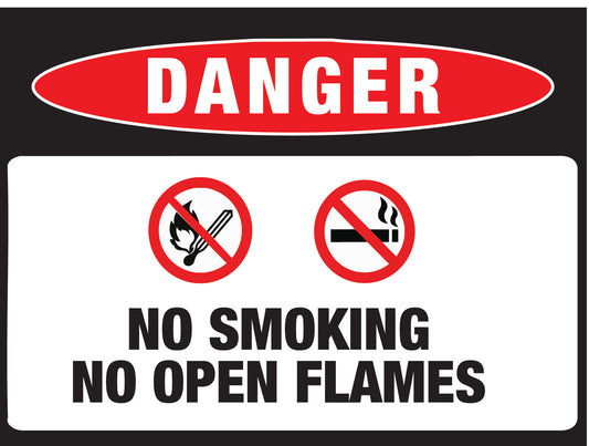 Danger: No Smoking No Open Flame Sign