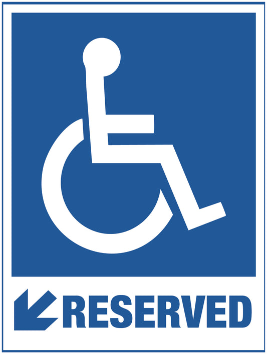 Accessible Reserved left corner arrow Parking Sign