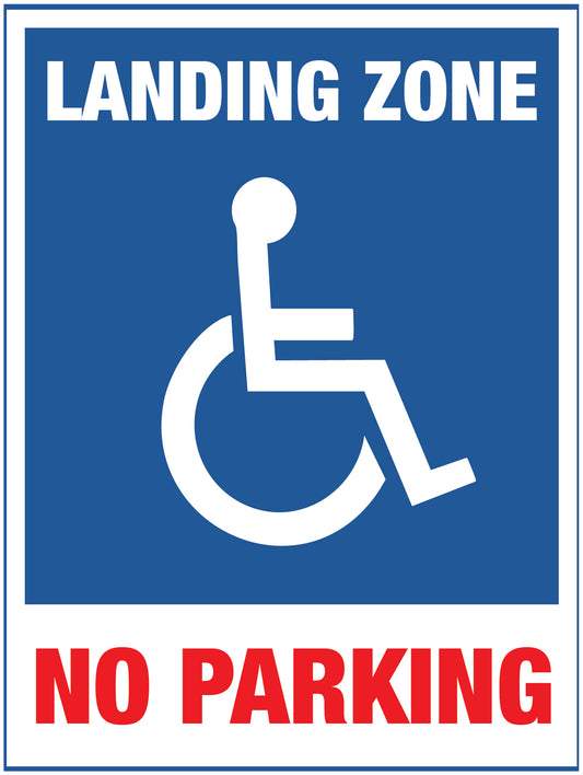 Accessible Reserved Landing Zone Parking Sign