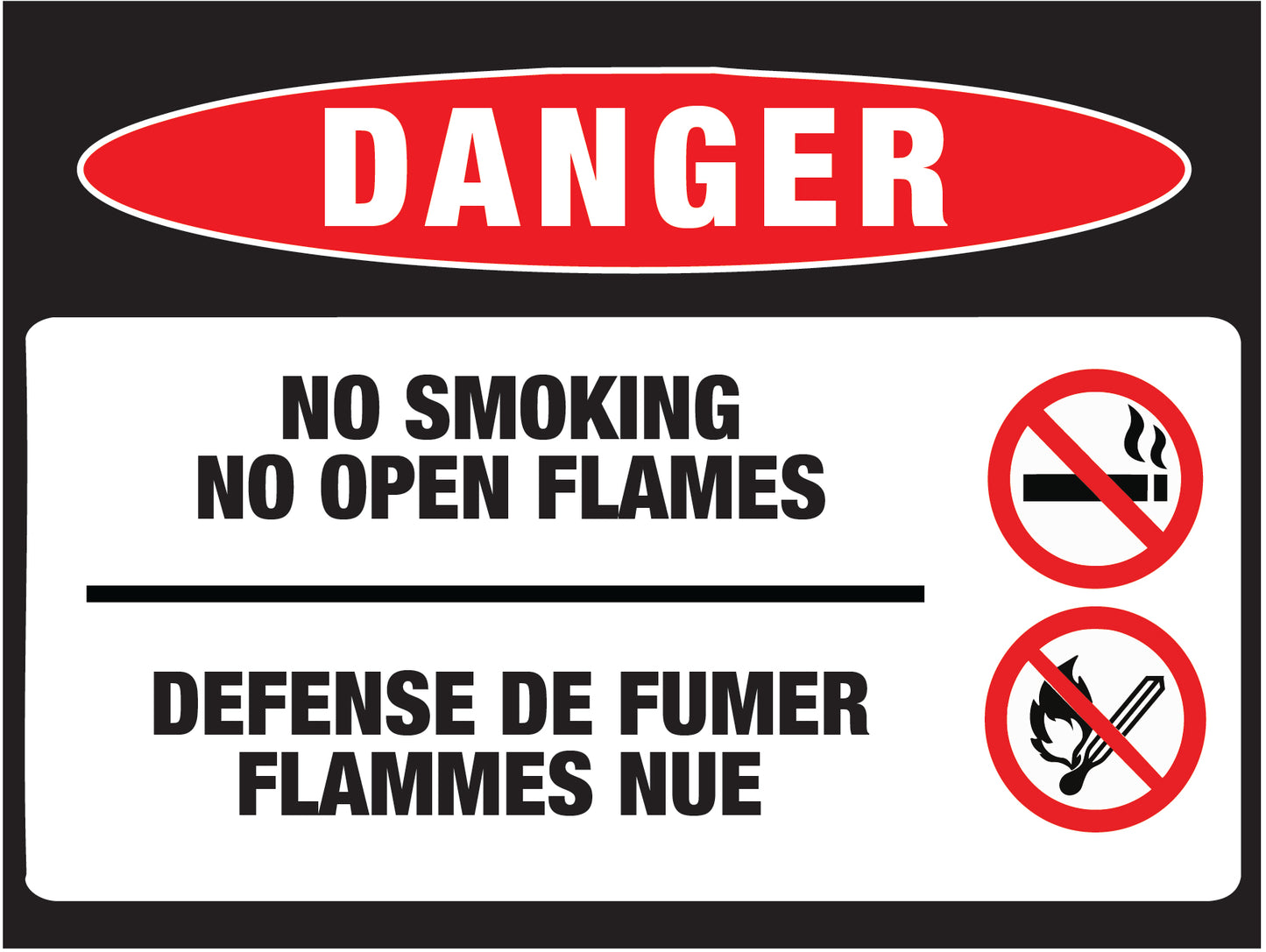 Danger - No Smoking Bilingual A