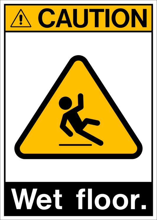 Caution - Wet Floor ANSI