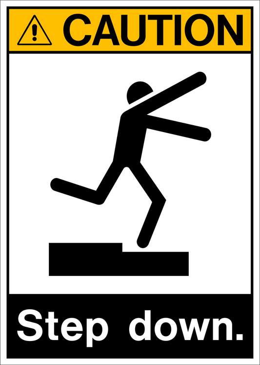 Caution - Step Down ANSI