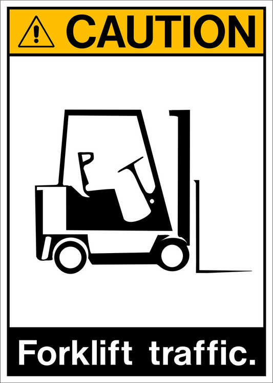 Forklift Traffic ANSI Layout Caution Sign