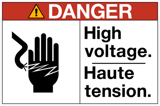 Danger - High Voltage Bilingual OSHA