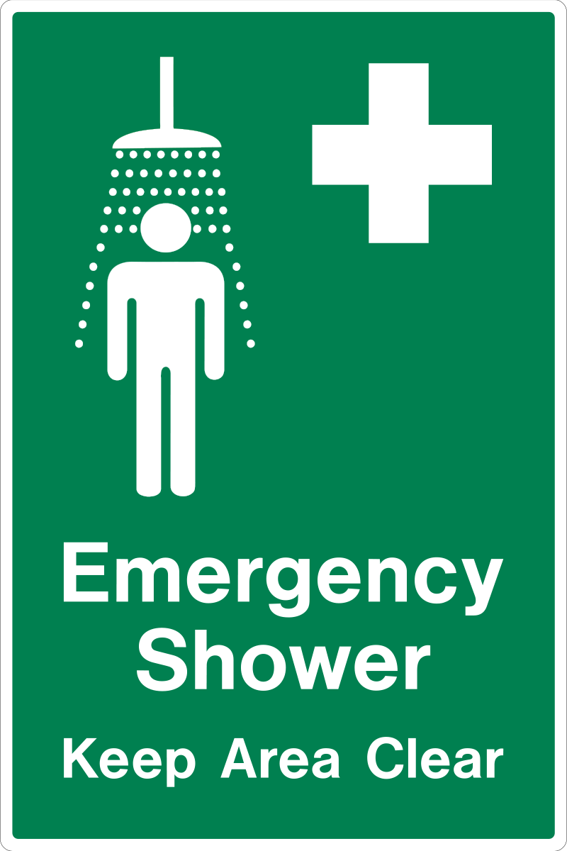 Emergency Shower Keep Area Clear OSHA