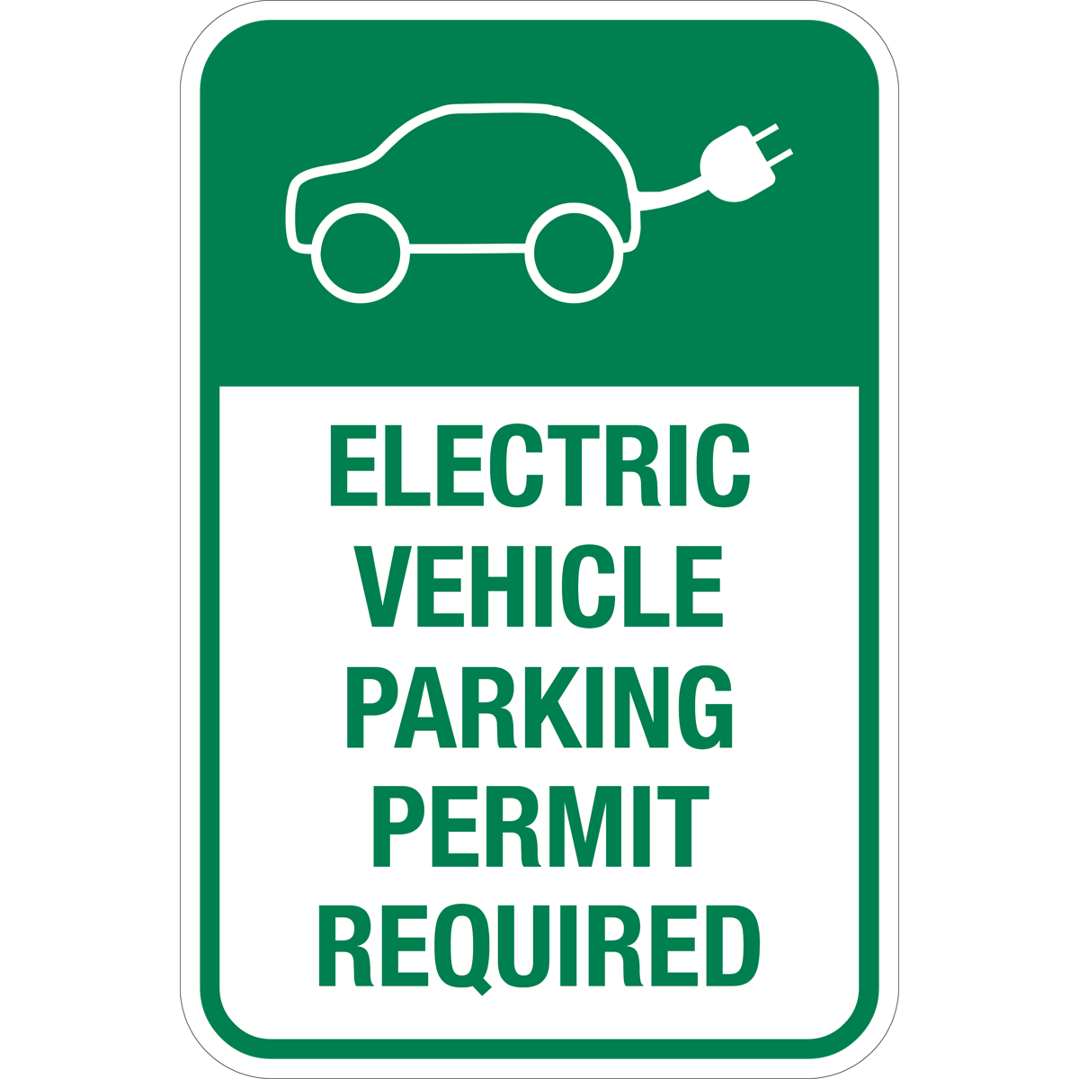 Electric Vehicle Permit Required Parking Sign