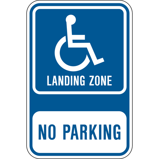 Accessible Reserved Landing Zone Parking Sign