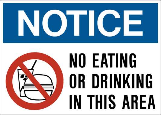 Notice - No Eating or Drinking A