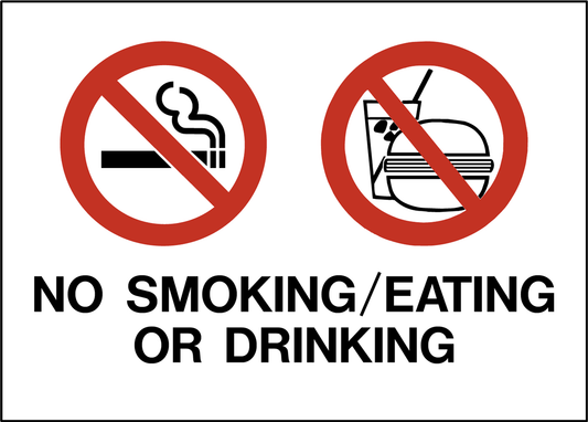 No Smoking, Eating, Drinking Sign