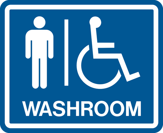 Men Accessible Washroom Sign (Wide Layout)